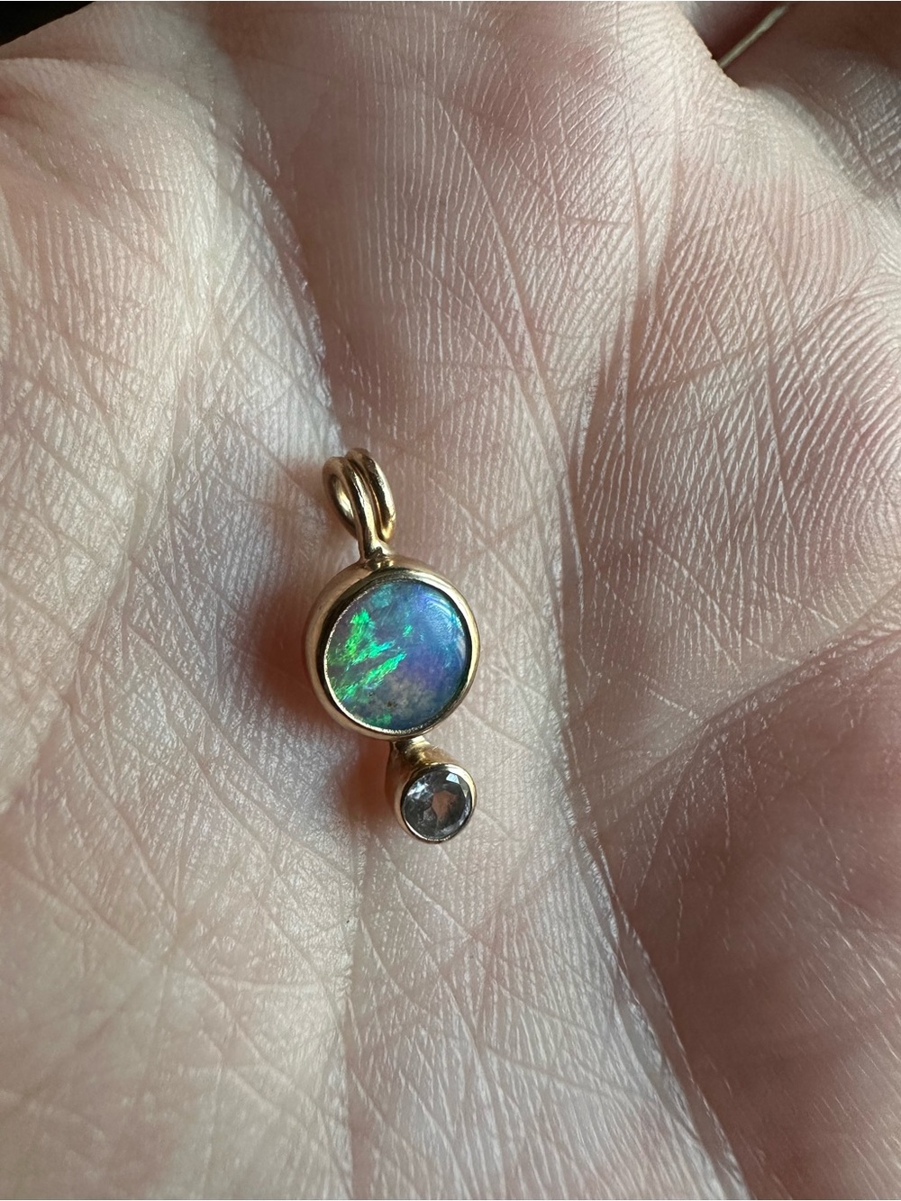 Opal charm pendant